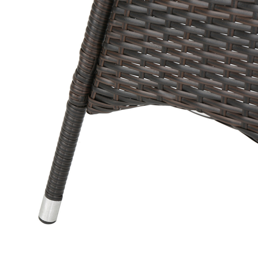 GDF Studio 3-Piece Hennry Outdoor Wicker Round Bistro Set With Cushions