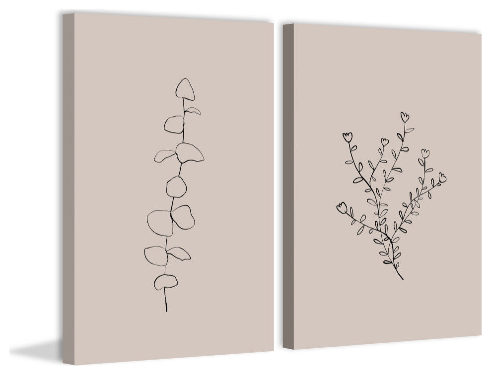 Seamless Leaves Diptych, 2-Piece Set, 8x12 Panels