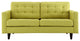 Modern Contemporary Loveseat, Green Fabric