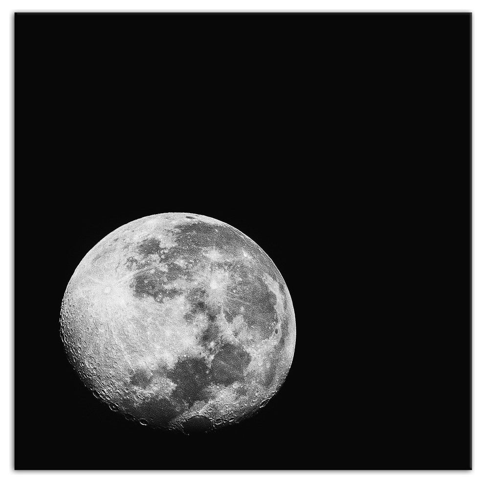 Black and White Moonrise Print on Canvas
