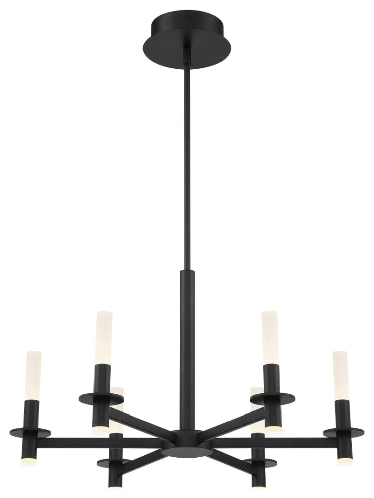 Transitional Chandelier, Matte Black