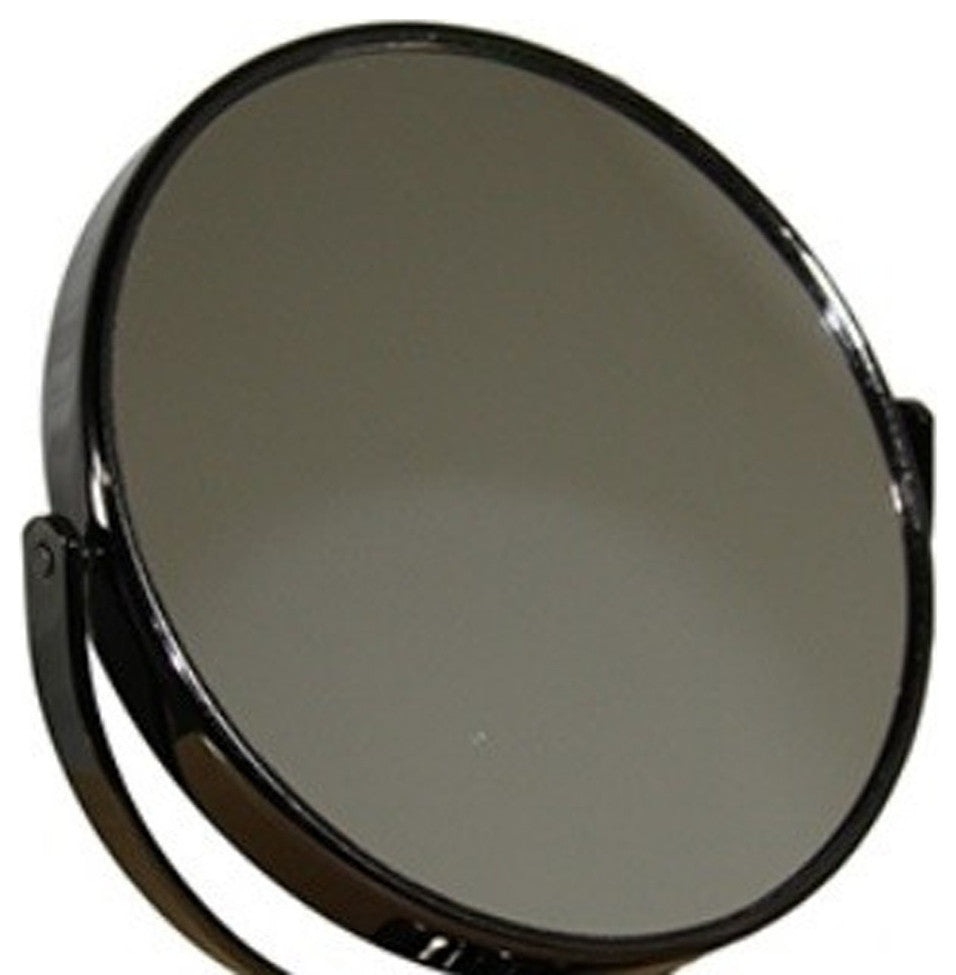 Vintage Pedestal Black 5X Magnification Vanity Mirror