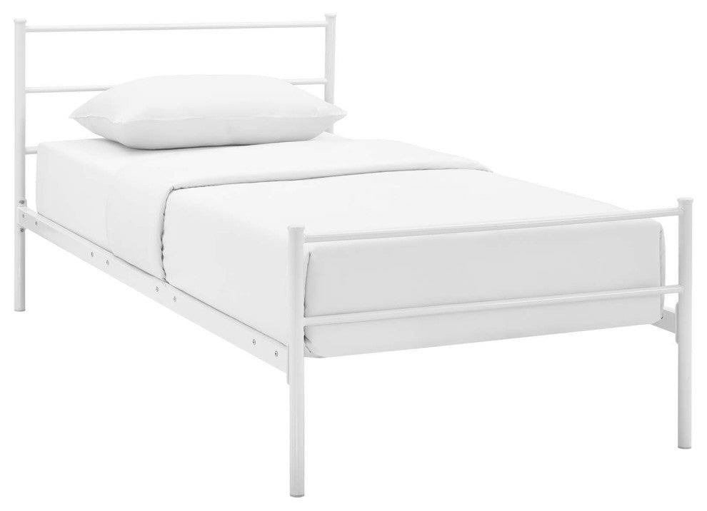 White Alina Twin Platform Bed Frame
