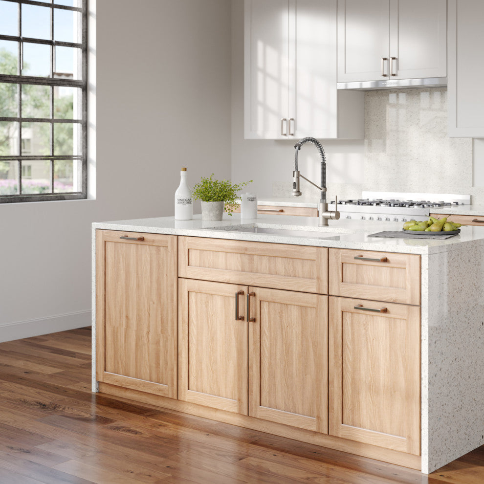 23" Undermount Stainless Steel Kitchen Sink, Pull-Down Faucet SS, Dispenser