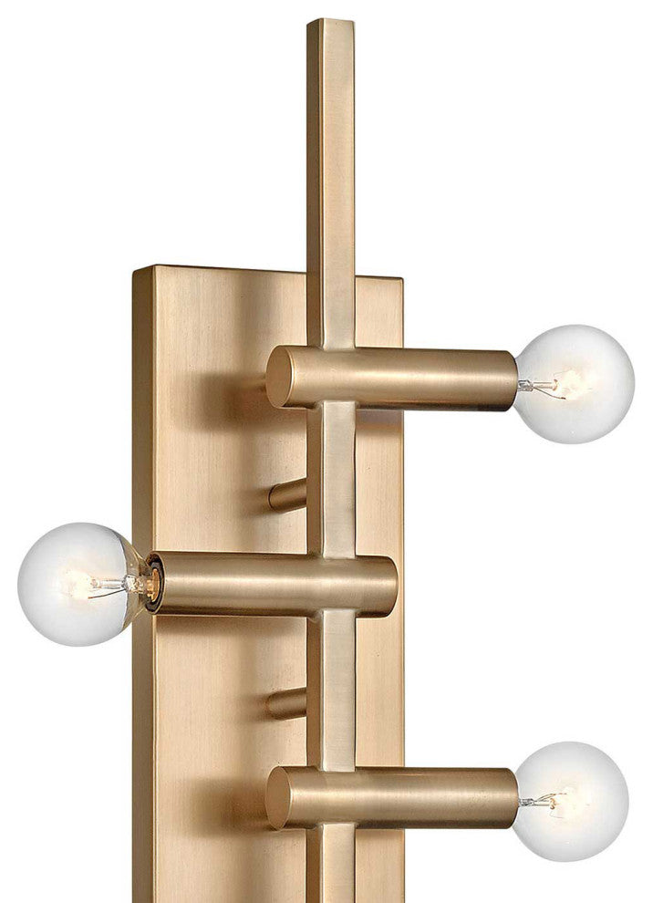 Hinkley Kinzie Three Light Plug-In Sconce, Modern Brass