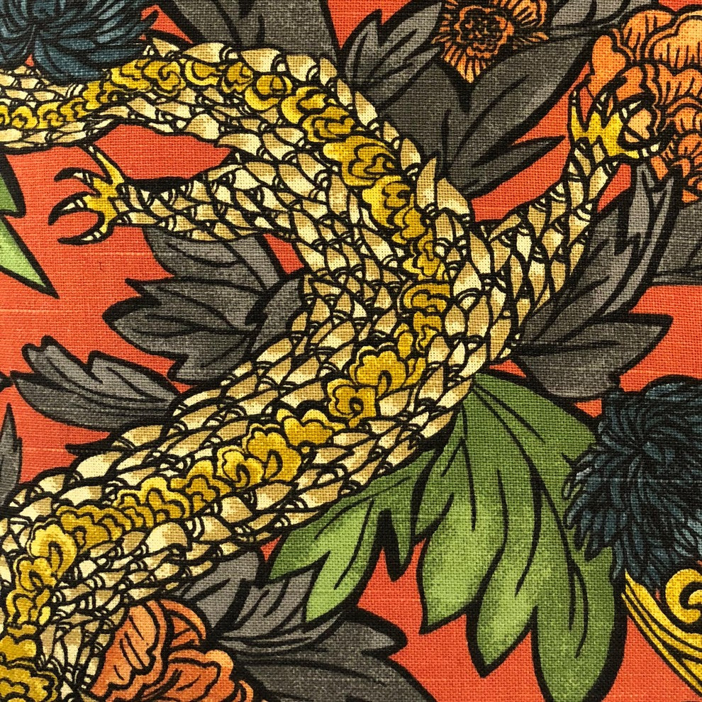 Amaryllis Dragon Multicolor Luxury Throw Pillow, 20"x26" Standard