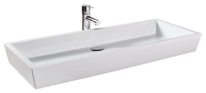 Vessel Sink VC 836A CUBE COLLECTION IN: 36x15x4.25, Glossy