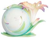 Franz Porcelain Collection Lily Flower and Dragonfly Medium Vase