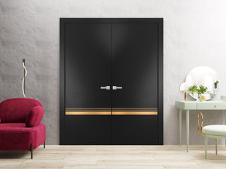 Slab Barn Door Panel 42 x 84 | Planum 2010 Matte Black with  | Sturdy Finished
