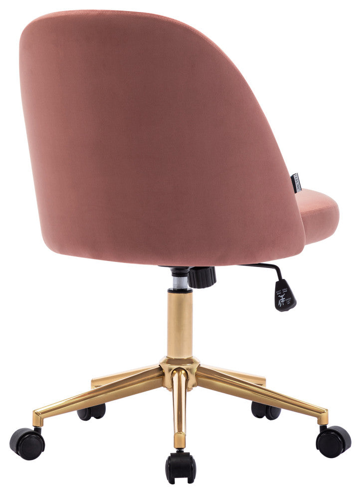 Chic Minimalist Desk Chair, Pink-Velvet
