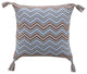 Beige Machine Woven with Tassels Hedgemoor Throw Pillow, 20" x 20"
