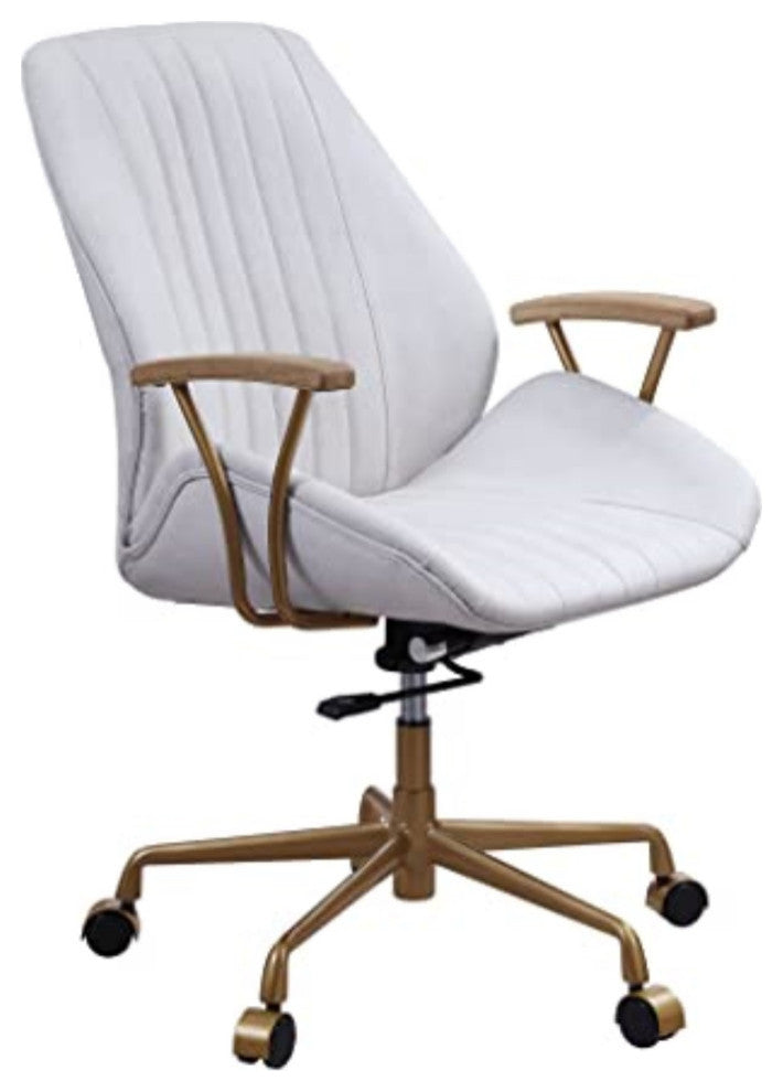93241, Office Chair, Vintage White Top Grain Leather, Hamilton