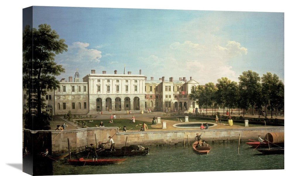 "Old Somerset House From The River Thames, London" Artwork, 22" x 14"