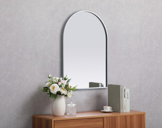 Metal Frame Arch Mirror 22X30 Inch, Silver