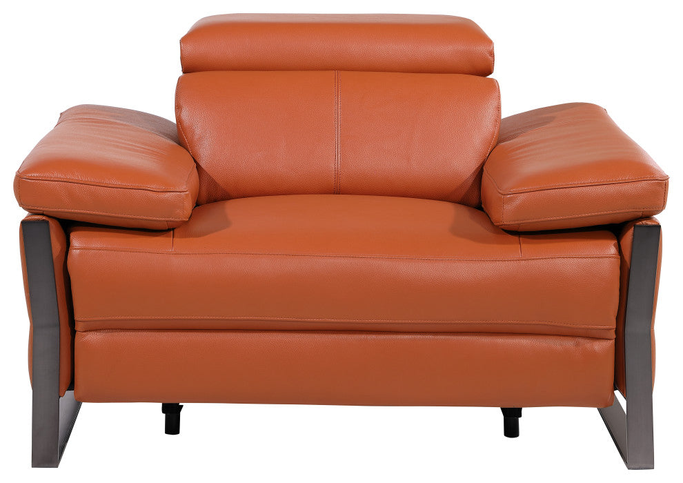 Antonio Italian Leather Power Reclining Arm Chair, Camel