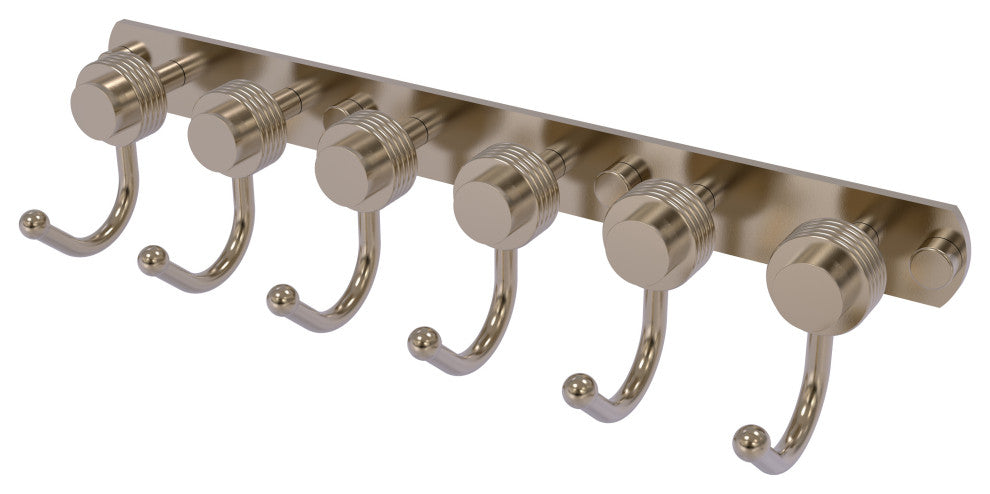 Mercury 6 Position Groovy Accent Tie and Belt Rack, Antique Pewter