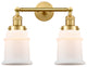 Canton 2 Light Bath Vanity Light, Satin Gold, Matte White
