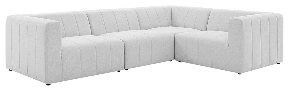 Bartlett Upholstered Fabric Upholstered Fabric 4-Piece Sectional Sofa Ivory