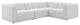 Bartlett Upholstered Fabric Upholstered Fabric 4-Piece Sectional Sofa Ivory