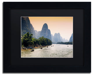 Philippe Hugonnard 'Li River' Art, Black Frame, Black Matte, 14"x11"
