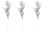 3 Pieces 39" Glitter Sword Grass Christmas Spray, Silver