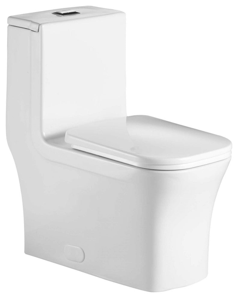 Fine Fixtures Dual-Flush Elongated One-Piece Toilet with High Efficiency Flush