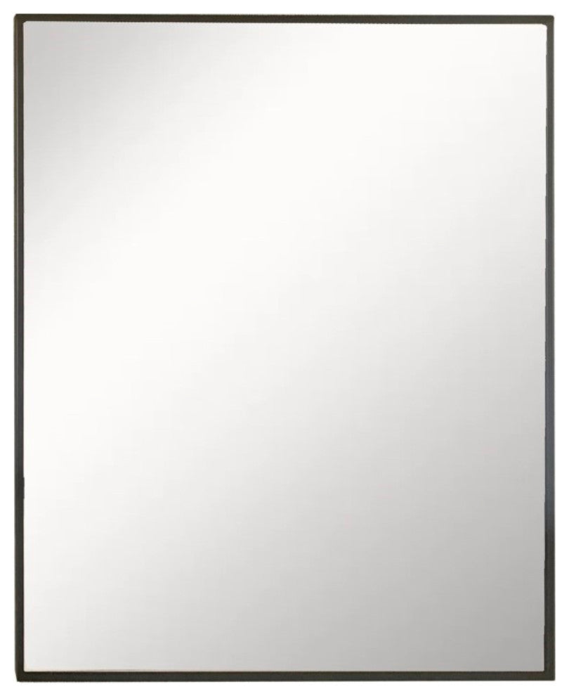Rectangular Metal Frame Mirror, Matte Black