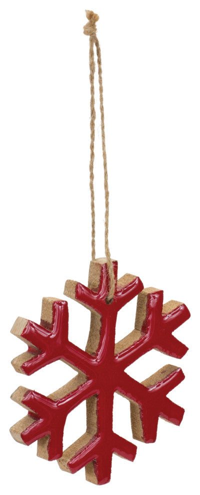 Wood Snowflake Ornament, Set of 12