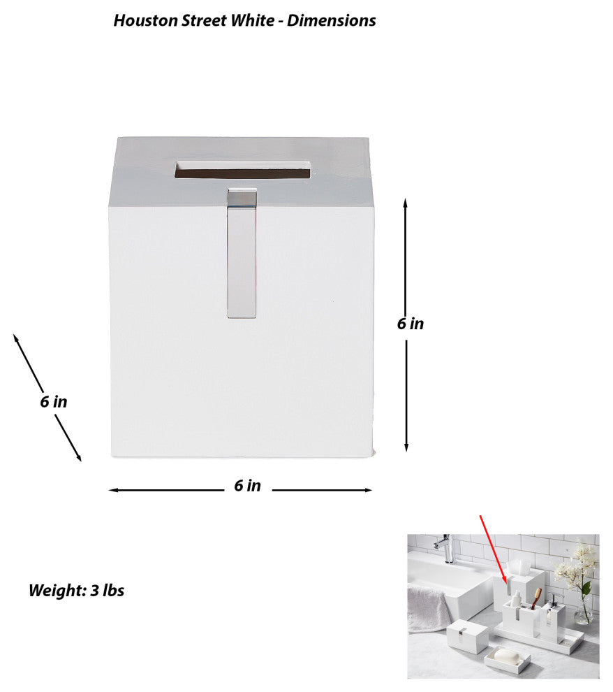 Houston Street White/Stainless Steel, Tissue Cover