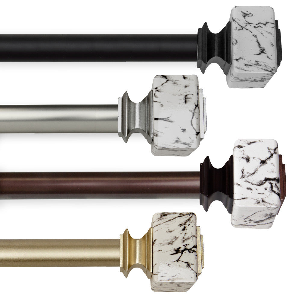 Brielle 1" Diameter Curtain Rod, Gold, 120-170"