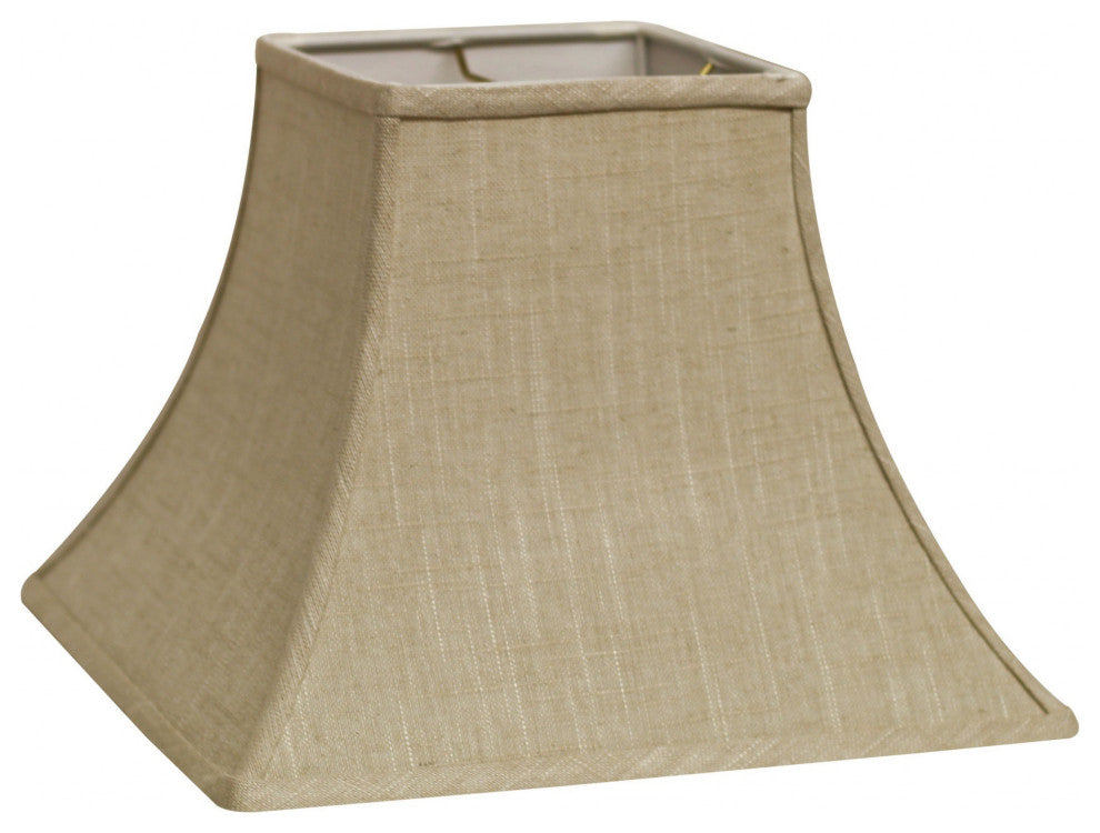 14" Light Wheat Premium Square Bell Slanted Linen Lampshade