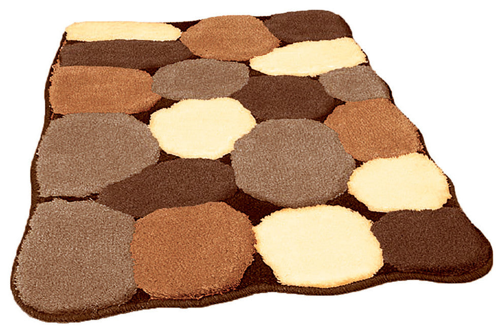 Non Slip Washable Bathroom Rug, Stone, Nutbrown, Extra Large