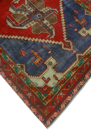 Fine Vintage Distressed Caroline Red/Navy Runner, 4'10x10'2