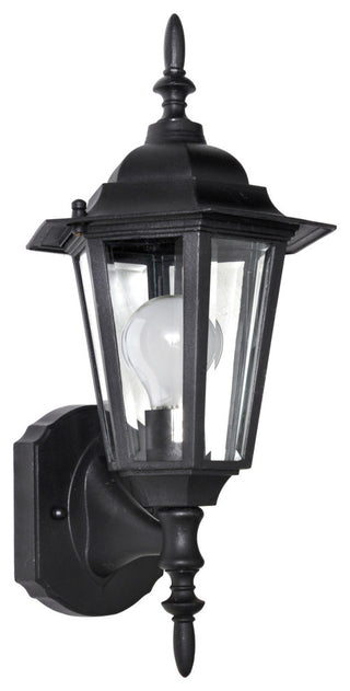 Maxim 3000 Builder Cast 14" 1 Light Wall Sconce - Black / Clear Glass