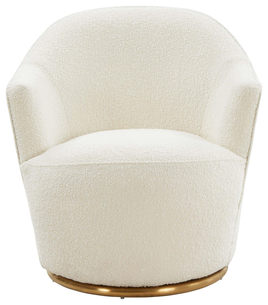 Skyla Boucle Swivel Chair, Beige