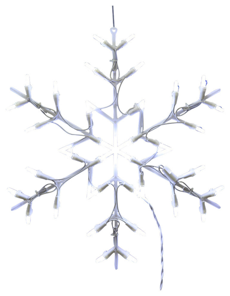 Vickerman 35 Light LED Snowflake Window Decor 16, 16", White