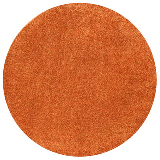 Haze Solid Low-Pile Orange 6' Round Area Rug