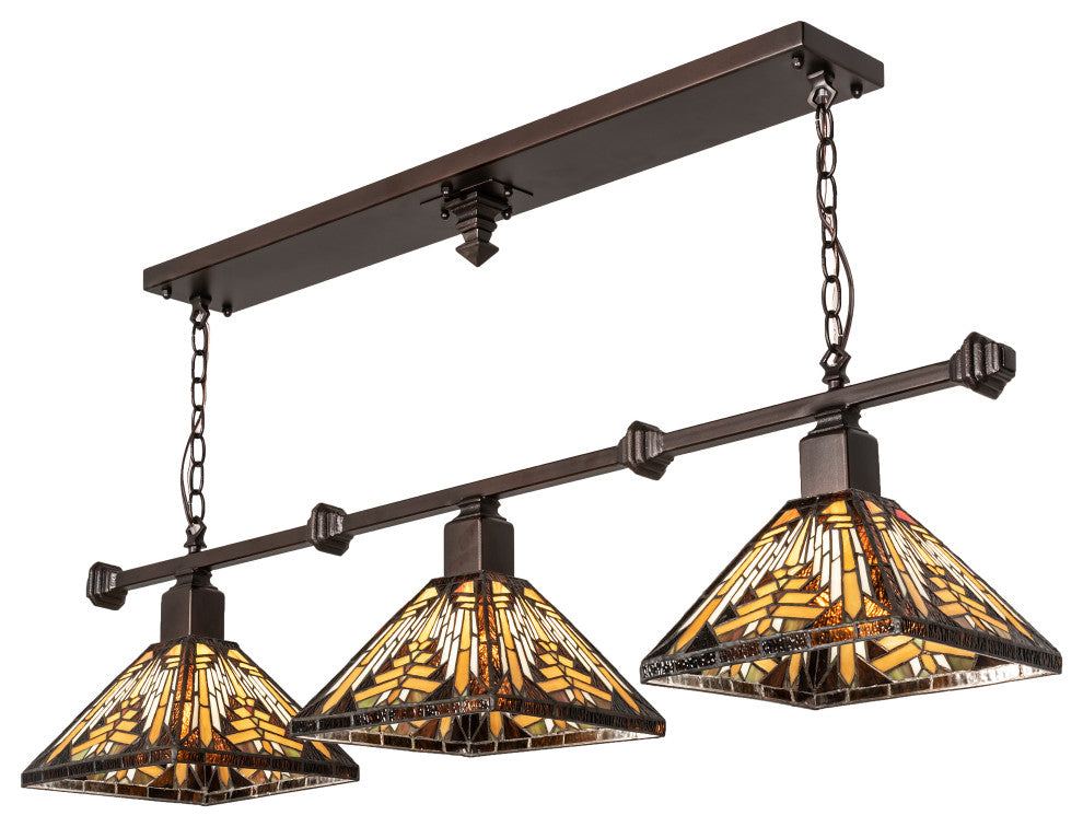 48" Long Nuevo Mission 3 Light Island Pendant