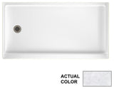 Swan 60x32x4 Solid Surface Shower Base, Left Drain, Ice