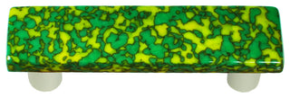 Art Glass Rectangle Granite Pull, Alum Post, Granite, Sunflower Yellow, & Jade