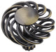 Utopia Alley Aire Round Swirl Cabinet Knob, Antique Brass, 1.8", 25 Pack
