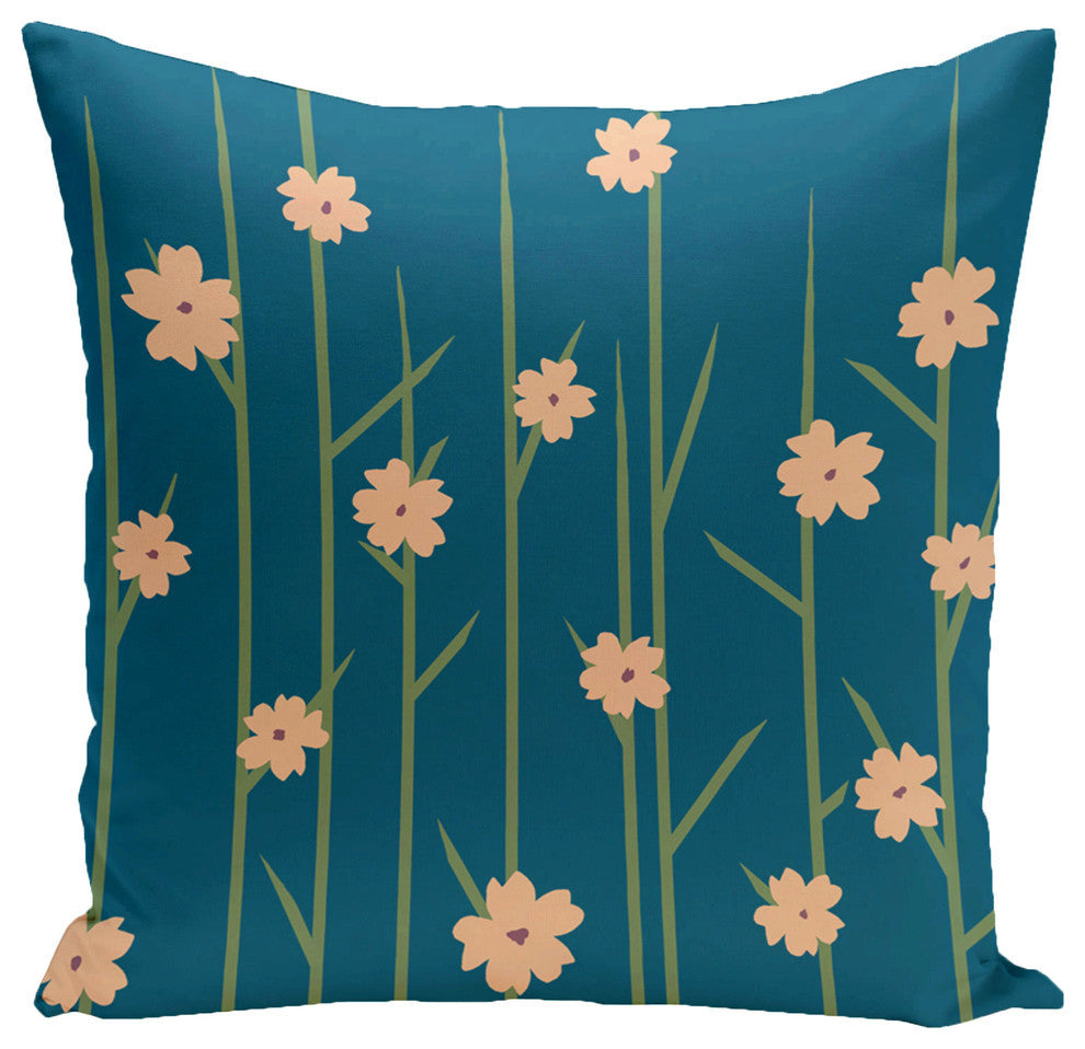 Polyester Pillow, Floral, 20"x20"