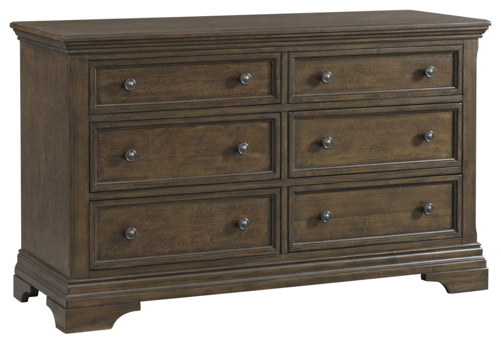 Olivia 6-Drawer Wood Dresser, Rosewood