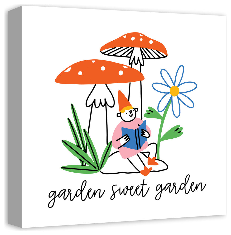 Garden Sweet Garden Gnome 6 16x16 Canvas Wall Art