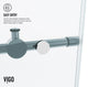 VIGO Elan 68" to 72" W x 74" H Frameless Sliding Shower Door, Chrome, Clear Glass