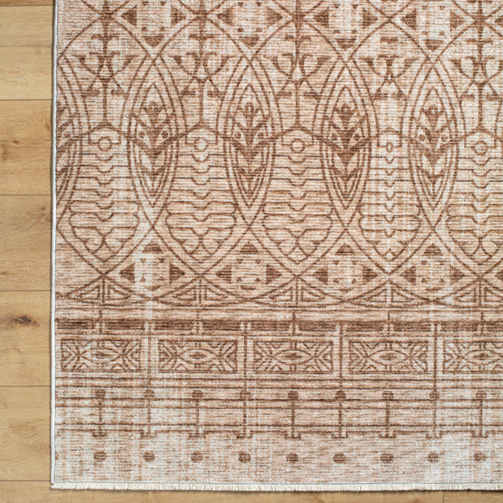 Frank Lloyd Wright x Surya Usonia USO-2305 Machine Woven Area Rug, Khaki, Natural, Camel, Clay, 3'2" X 4'11"