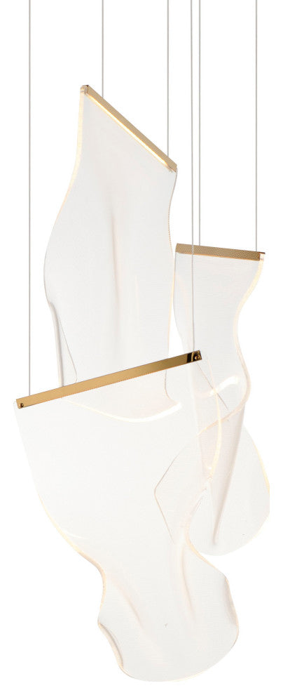 ET2 E24874-133 Rinkle 16"W LED Multi Light Abstract Pendant - French Gold