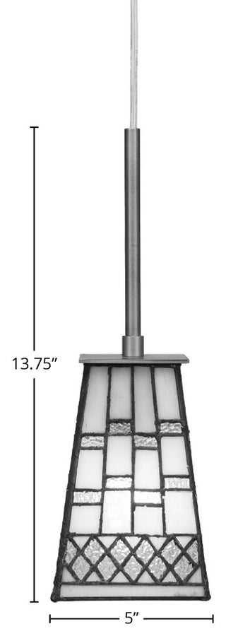 Apollo 1-Light Mini Pendant, Graphite/Square Pewter Art