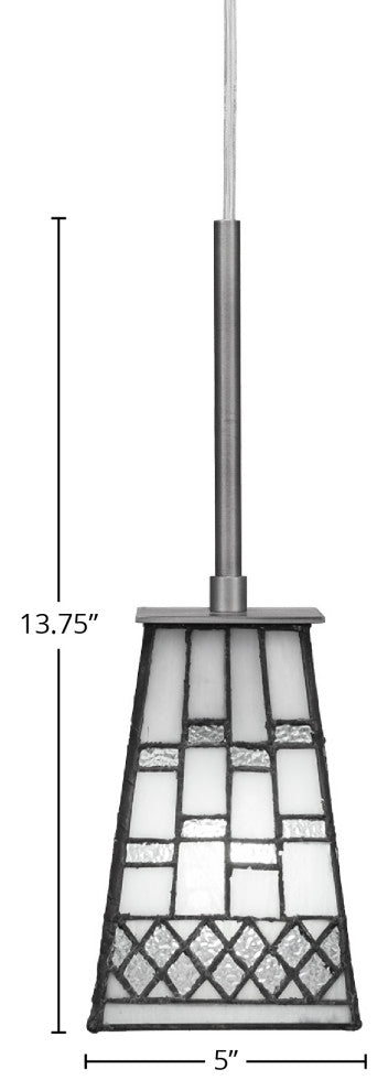 Apollo 1-Light Mini Pendant, Graphite/Square Pewter Art