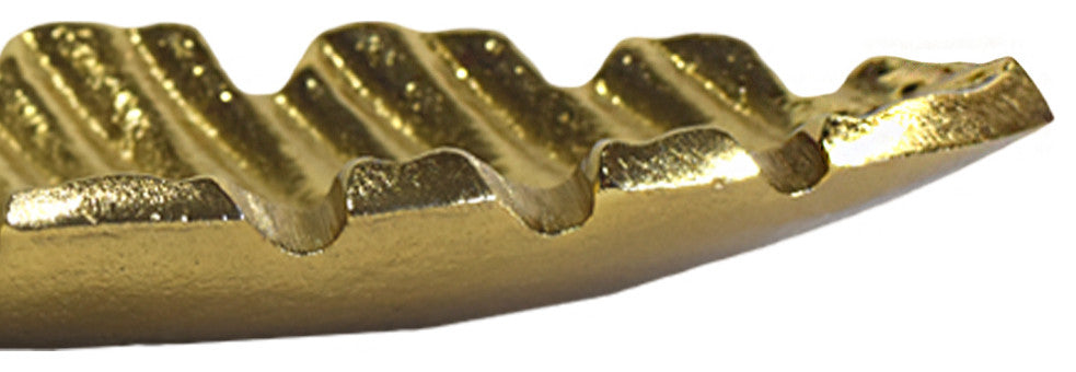 Handmade Decorative Aluminium Tray, Gold Color Coated